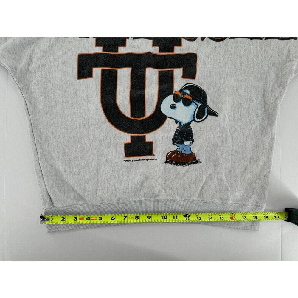 Vtg 90s Tennessee Vols Volunteers Sweatshirt Sz L Snoopy Grey Garment Graphics​ - Picture 9 of 16